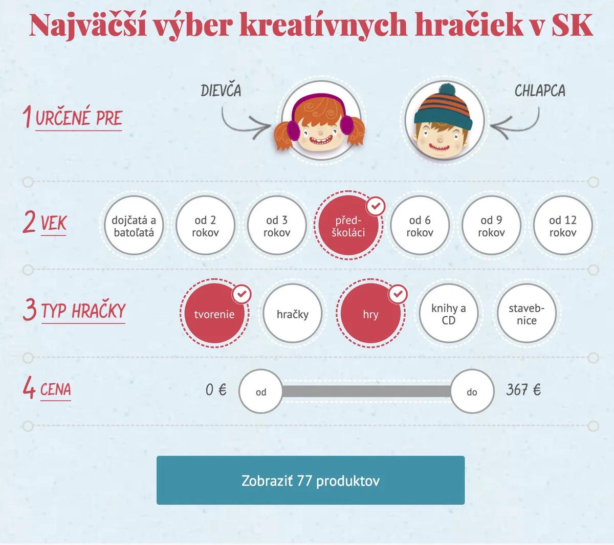 Výber hračky podľa veku a typu na e-shope Agátin svet