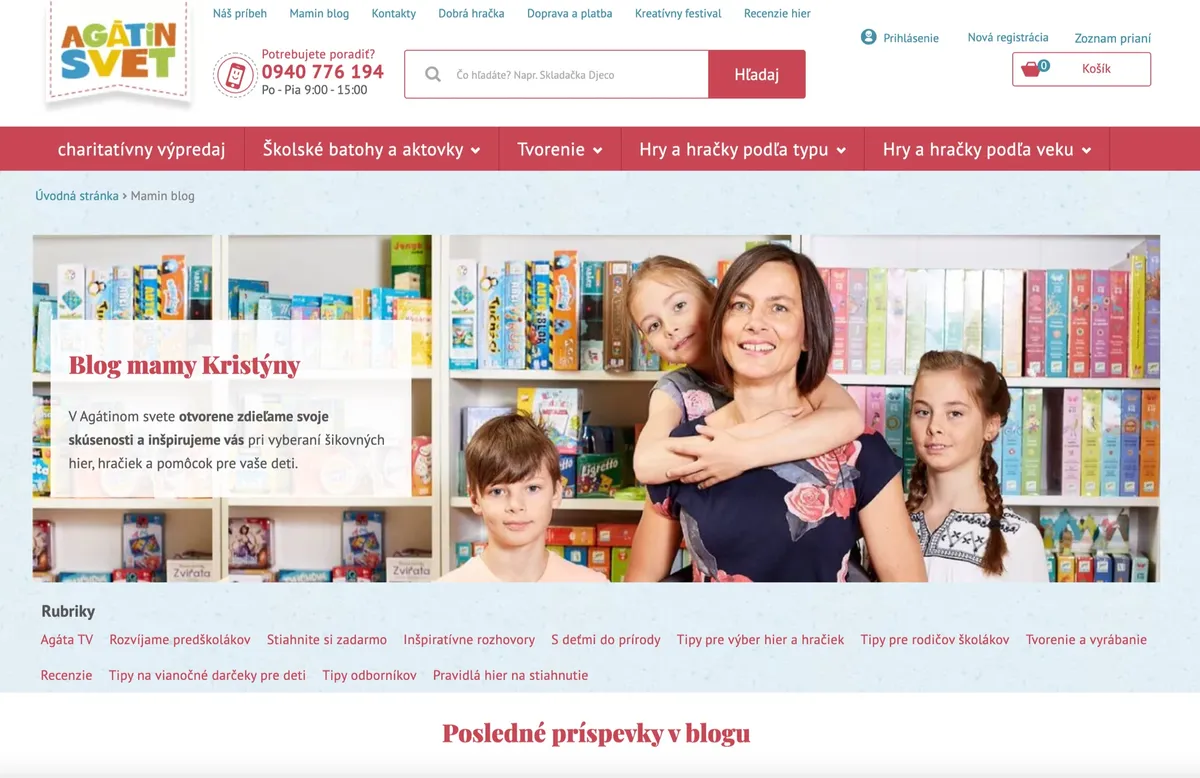 Blog Agátinho sveta s článkami a recenziami na hračky