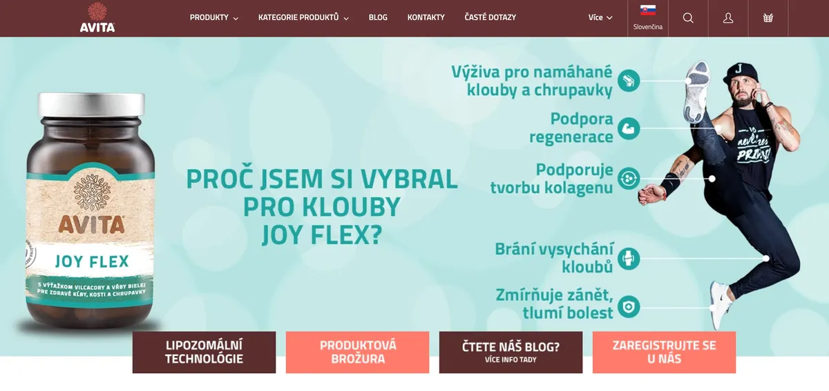 E-shop Avita s prehľadom prírodných doplnkov stravy
