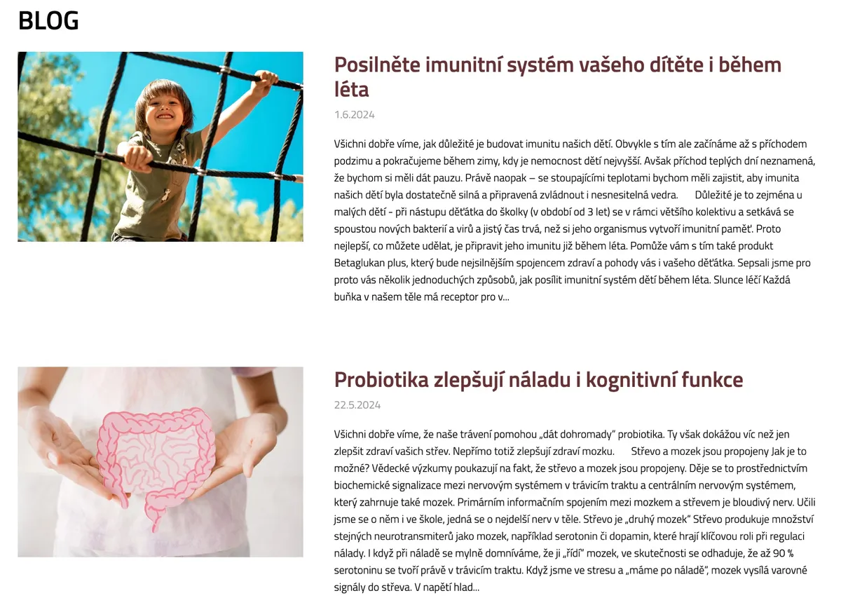 Kategórie produktov na e-shope Avita rozdelené podľa zdravotných tém