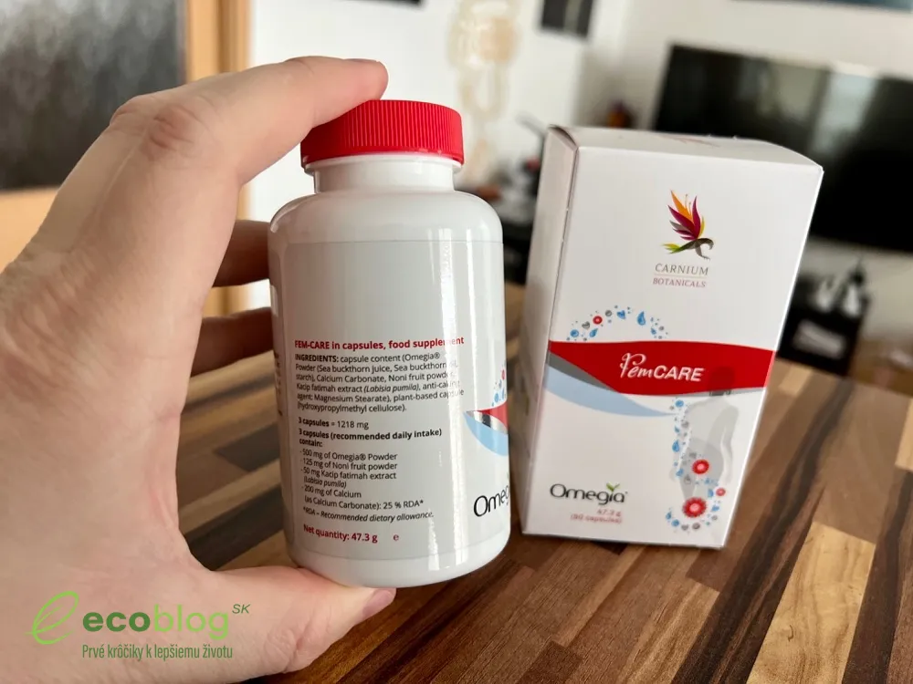 Klady a zápory FemCARE od Carnium Botanicals z môjho testu