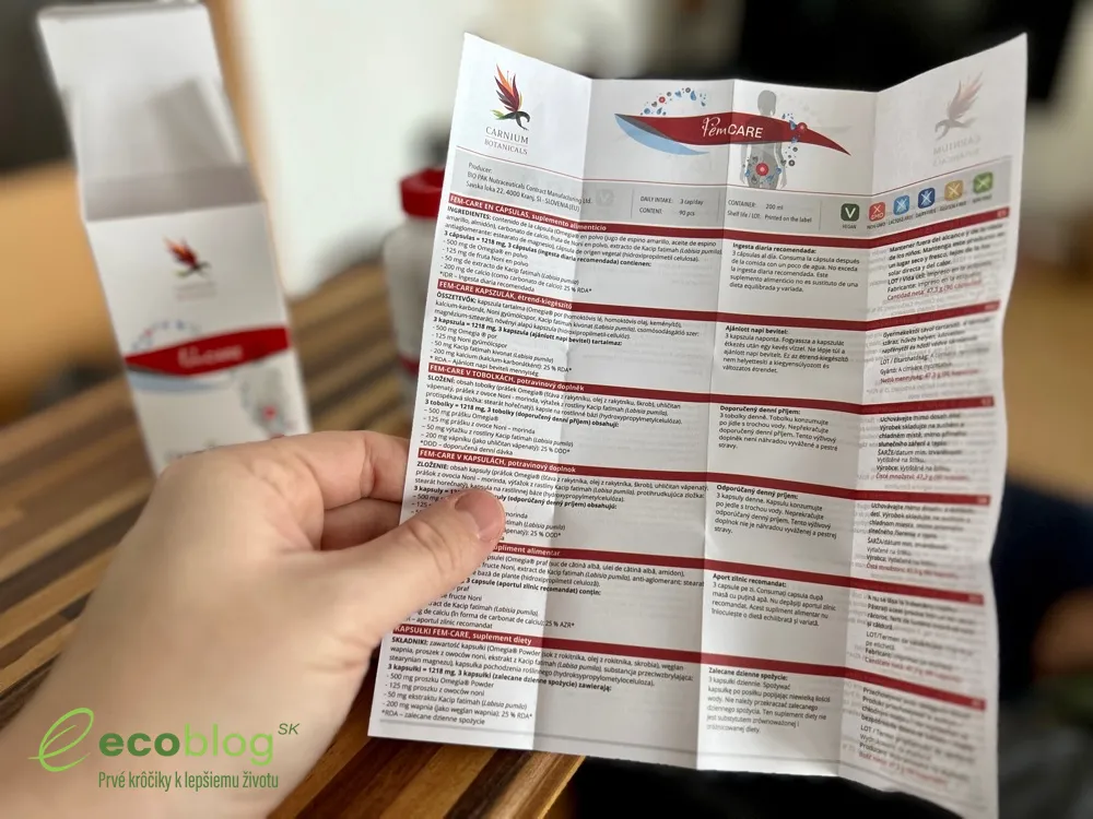Výsledky po mesiaci užívania FemCARE od Carnium Botanicals