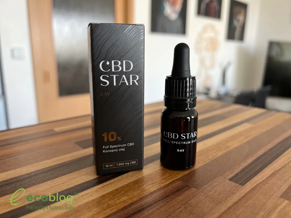 CBD Star olej Day, balenie a fľaštička pri teste