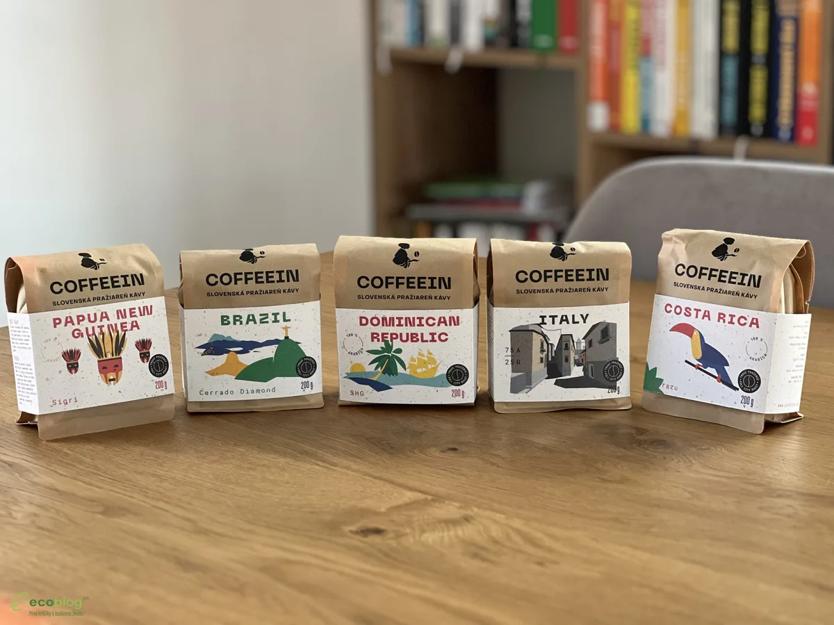 Výberové zrnkové kávy z e-shopu Coffeein pripravené na test