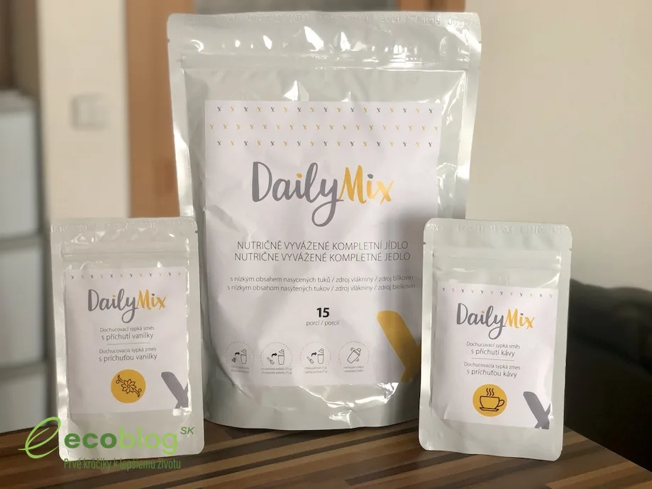 DailyMix, proteínová náhrada jedla v prášku, balenie a príprava nápoja v shakeri