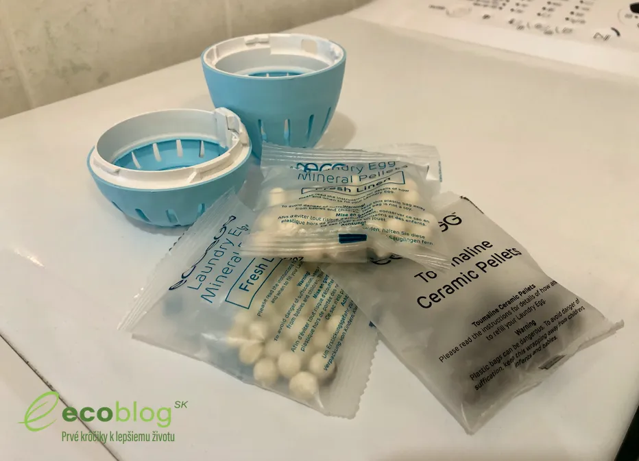 Minerálne a turmalínové peletky Ecoegg na pranie bez chémie