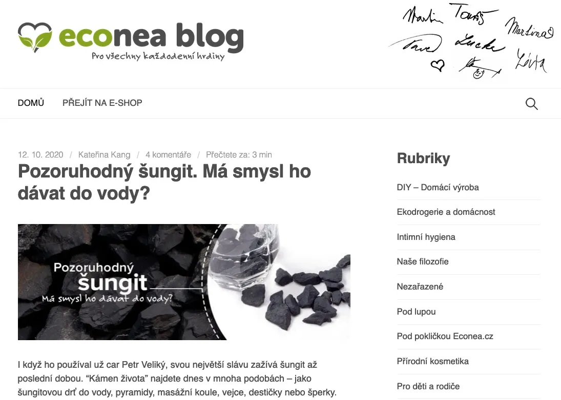 Recenzie a skúsenosti zákazníkov s eko e-shopom Econea