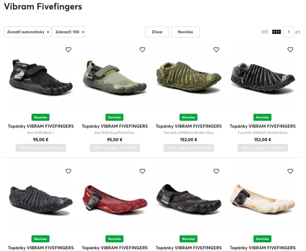 Prstové topánky Vibram FiveFingers objednané na eObuv.sk