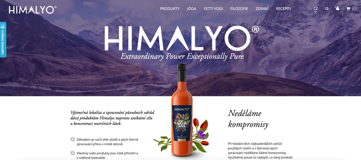 E-shop Himalyo s prírodnými produktmi z oblasti Himalájí