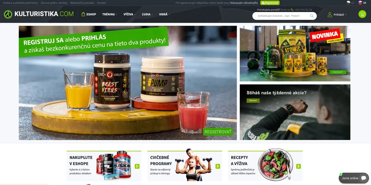 E-shop Kulturistika.com so športovou výživou a doplnkami
