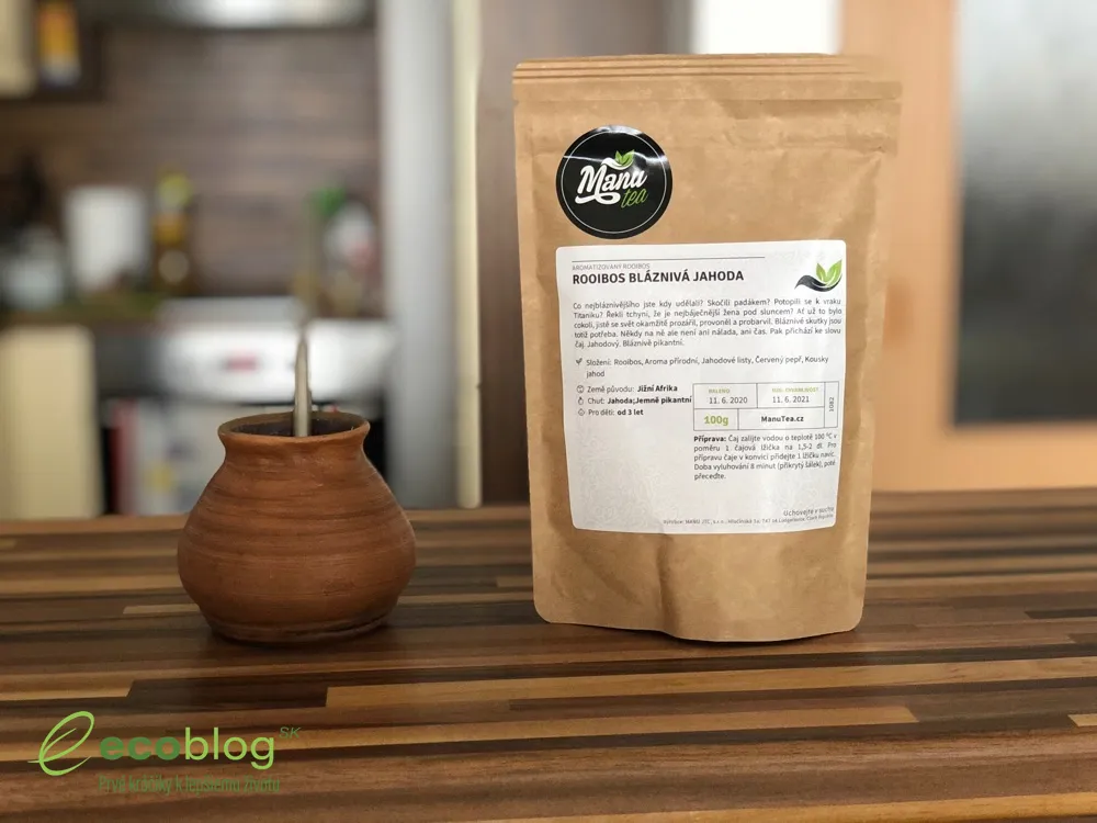 Rooibos Bláznivá jahoda sypaný čaj z ManuTea