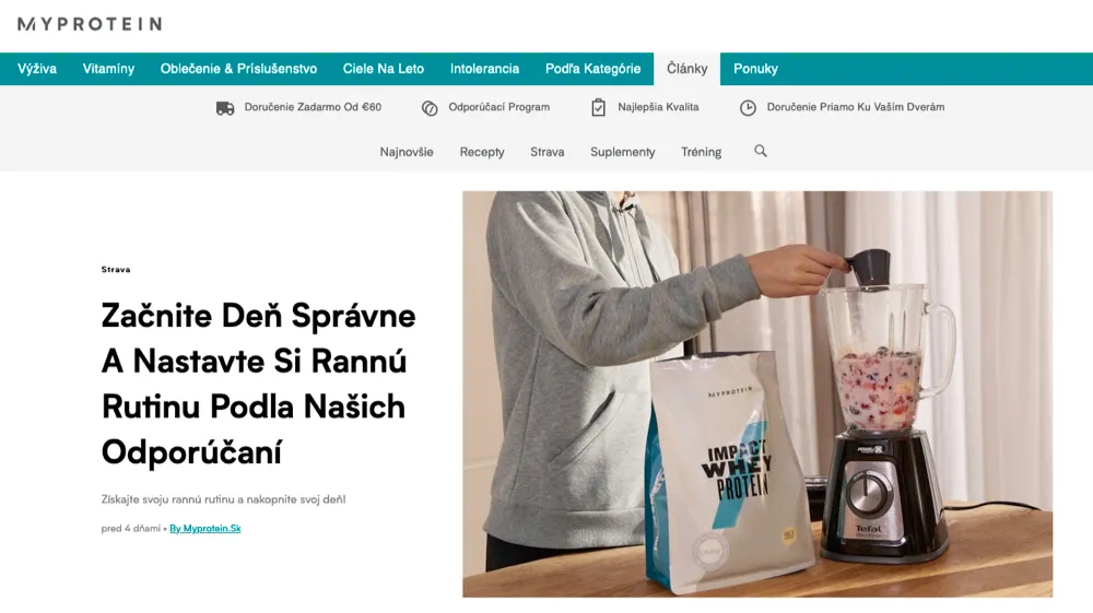 Blog Myprotein s receptami a tréningovými tipmi