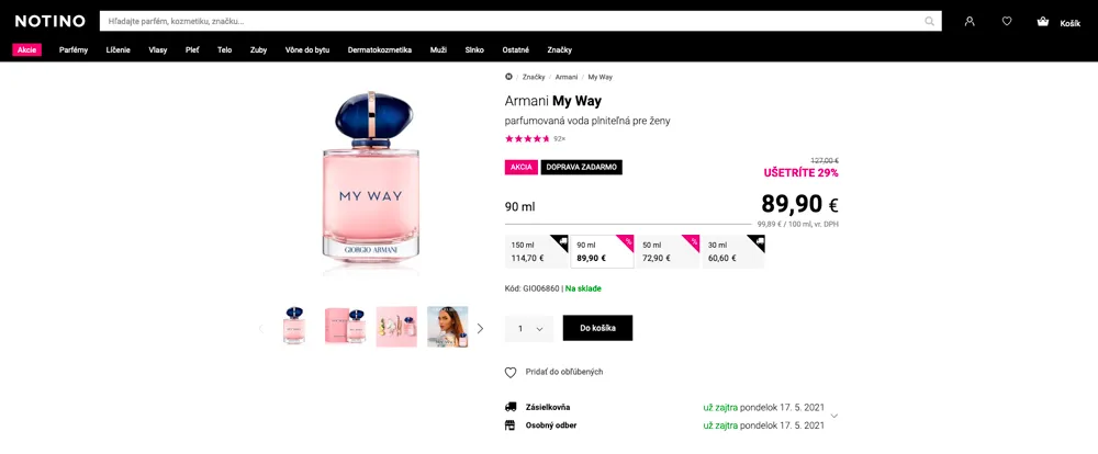 Parfum Armani My Way od Giorgio Armani na e-shope Notino