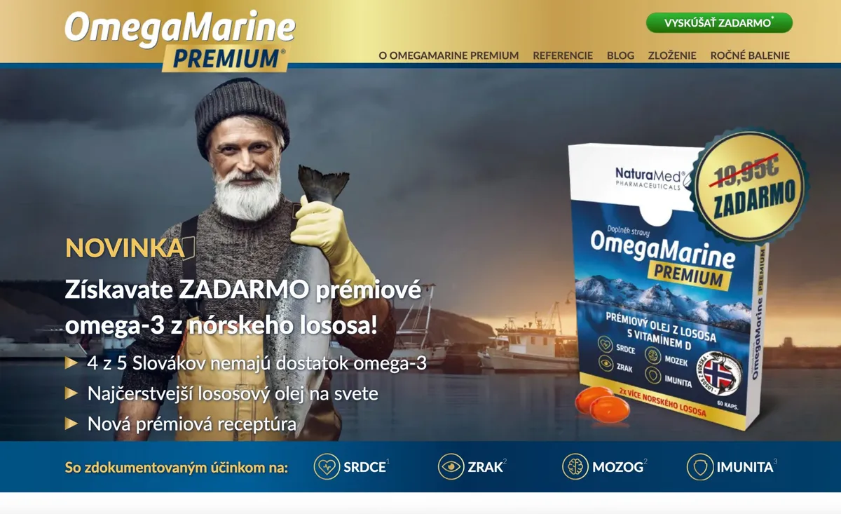 Balenie OmegaMarine PREMIUM od NaturaMed s Omega-3 kapsulami