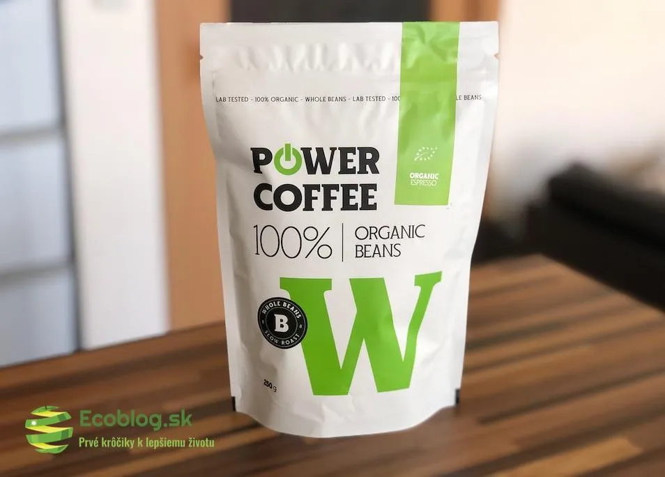 BIO zrnková káva Powerlogy Organic Espresso v balení