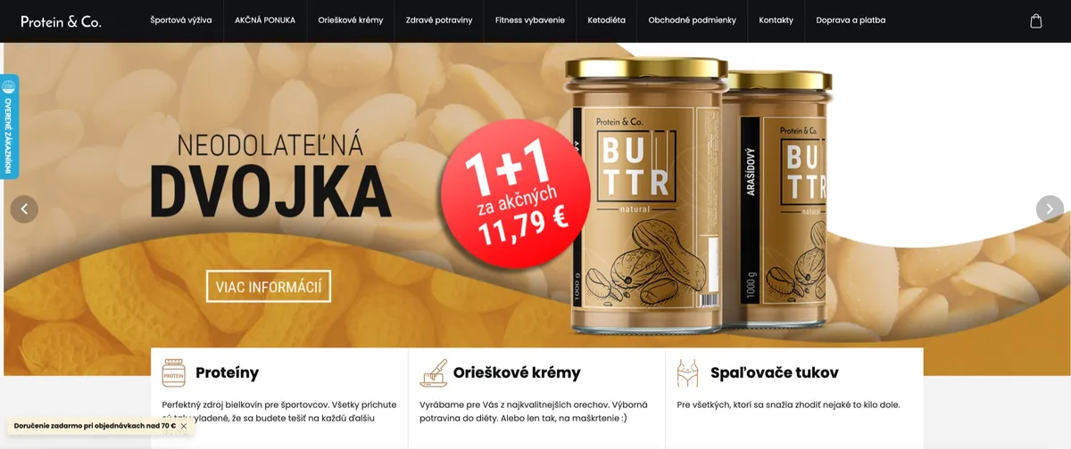 Balík s proteínmi a kašami Protein&Co. po doručení