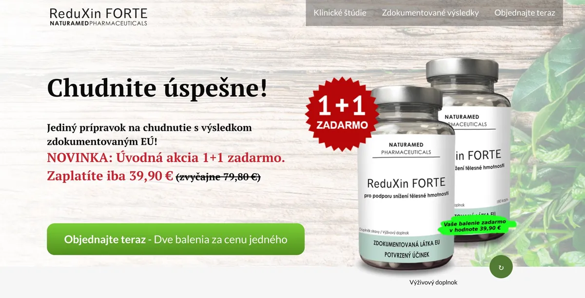 E-shop NaturaMed s doplnkom ReduXin FORTE na chudnutie