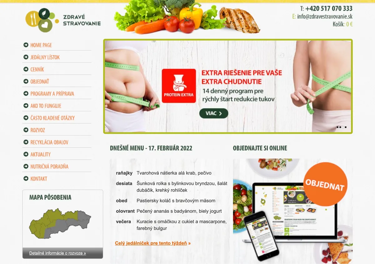E-shop krabičkovej diéty Zdravé stravovanie s ponukou programov